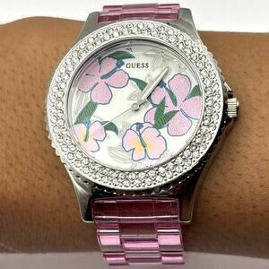 Pink Floral Guess Men's Watch